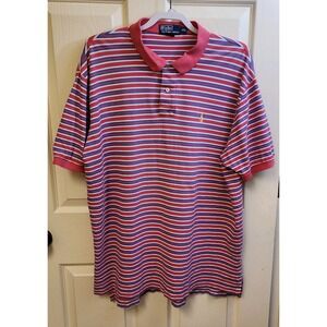 Vintage Mens Polo Ralph Lauren Stiped Red, White, Blue XXL